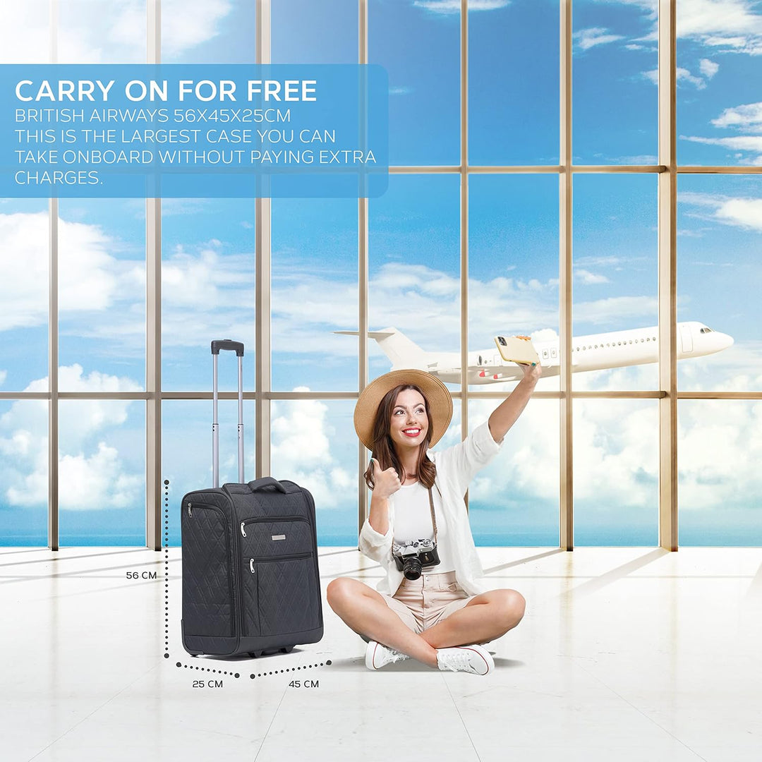 Flight Knight 56x45x25cm easyJet & British Airways Large Carry On Approved & Tested Maximum Size Han