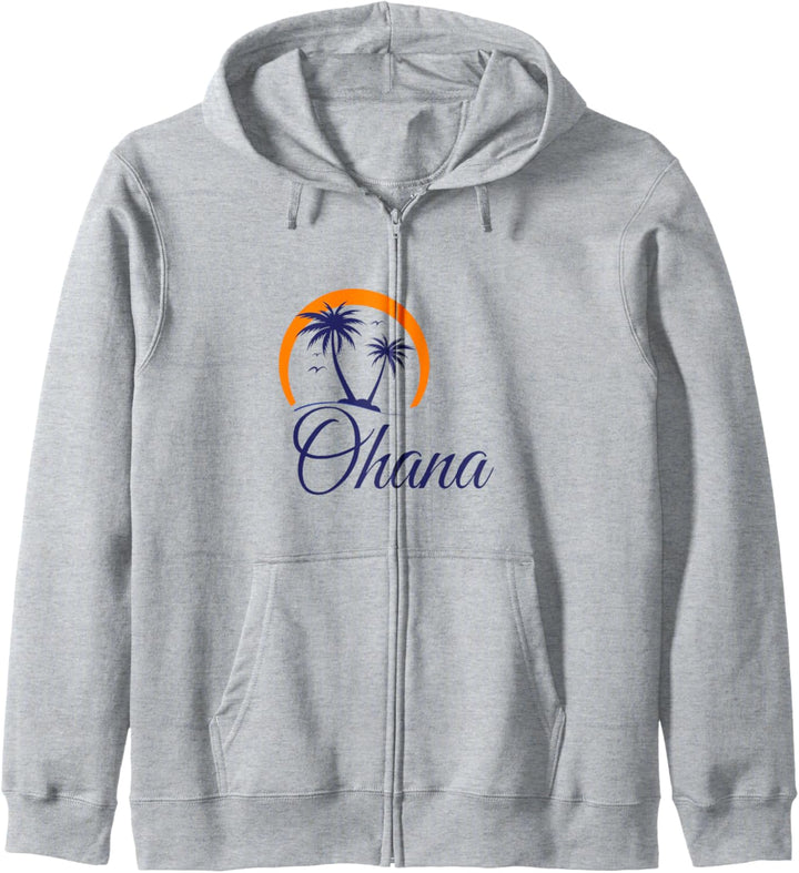 Hawaiihemd Retro Hawaii Tropical Ohana für Damen und Herren Kapuzenjacke