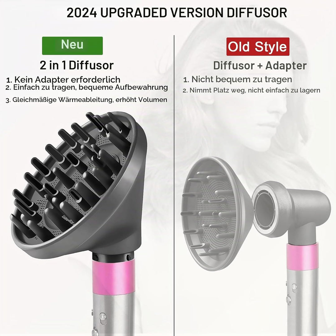 DianSung Diffusor Aufsätze für Dyson Airwrap Styler HS05 HS01, umwandelbar für Airwrap Styler in Haa