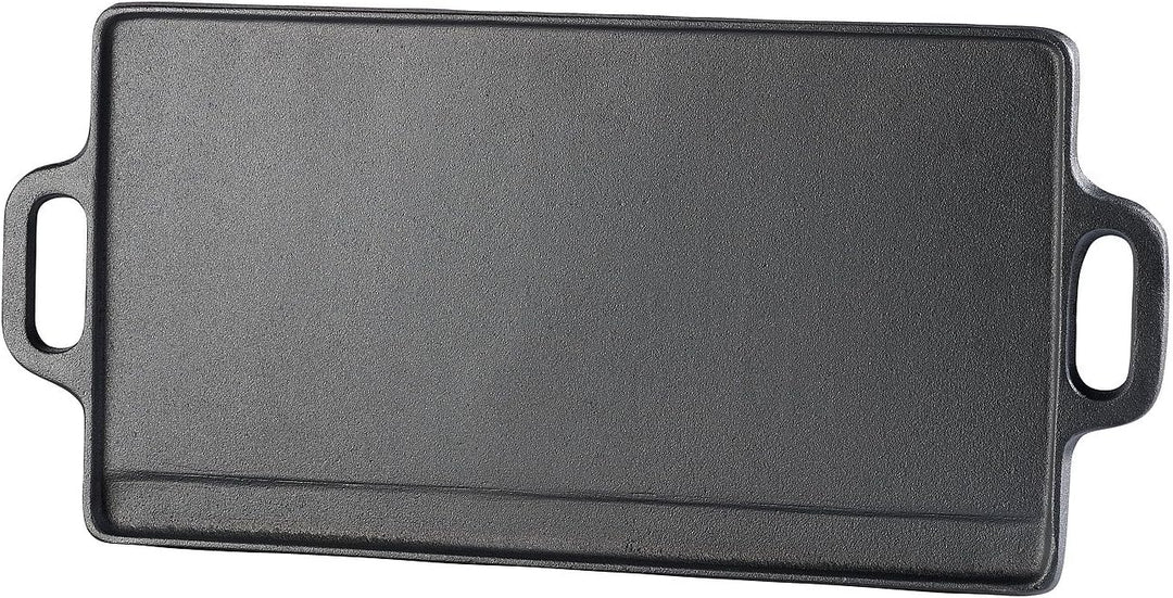 Rosenstein & Söhne Gussplatte: Gusseiserne Wende-Grillplatte für Ofen, Herd und Grill, 51 x 23,5 cm