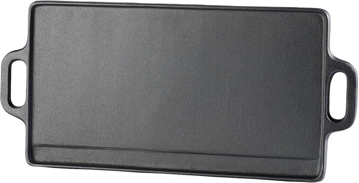 Rosenstein & Söhne Gussplatte: Gusseiserne Wende-Grillplatte für Ofen, Herd und Grill, 51 x 23,5 cm