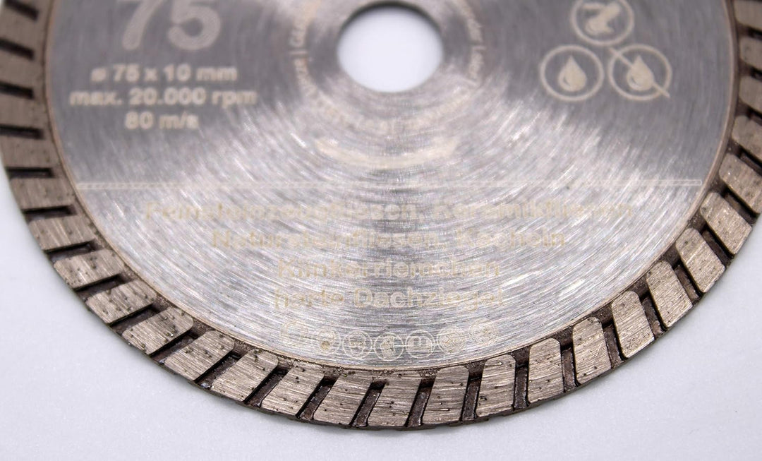 LXDIAMOND Diamant-Trennscheibe 75mm x 10mm Premium Diamantscheibe für Keramik Fliesen Naturstein Fei