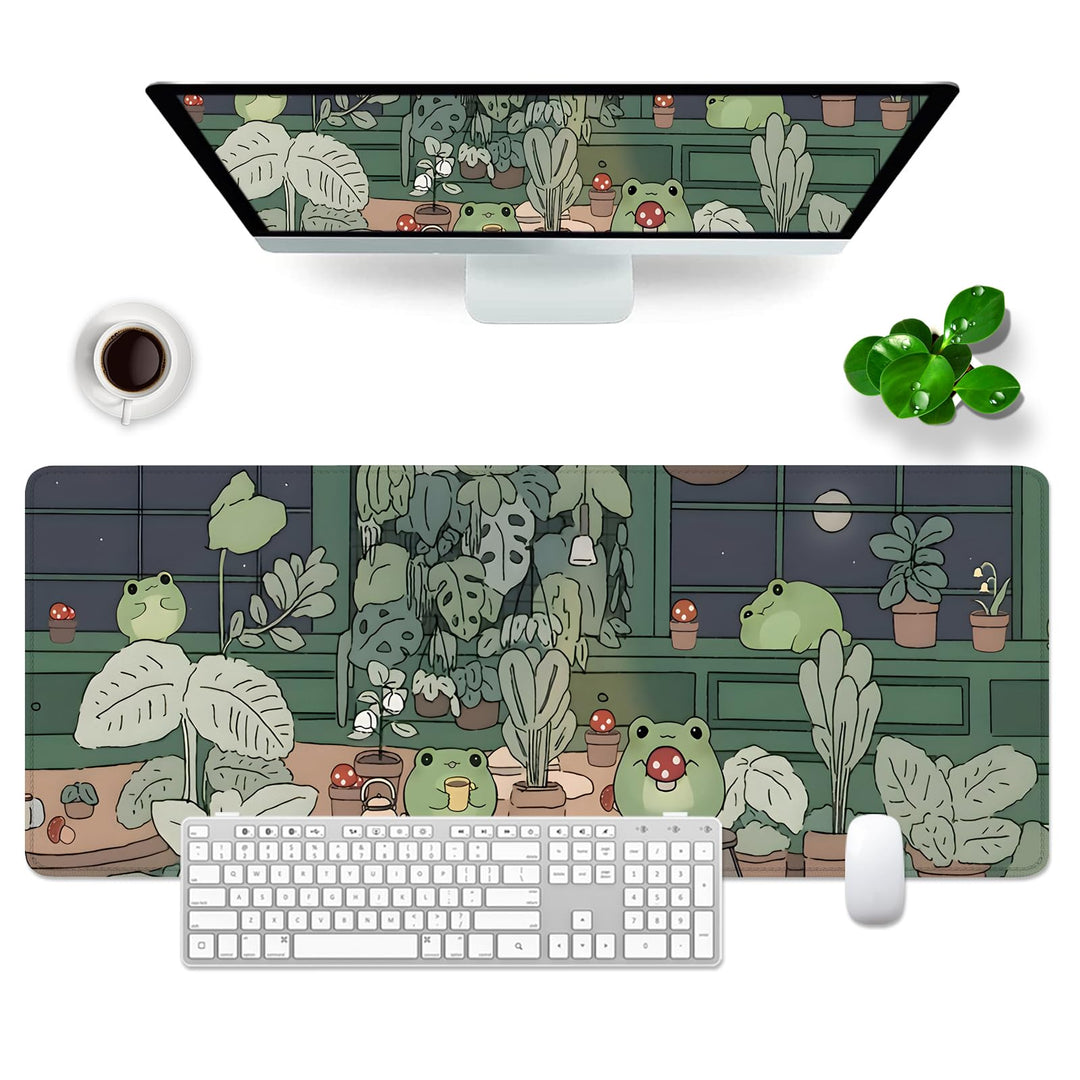 Grün Gaming Mousepad Schreibtischunterlage 800x300mm XL Mousepad Die Froschfamilie Grosses Mauspad,