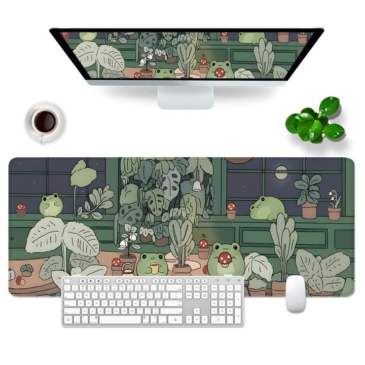 Grün Gaming Mousepad Schreibtischunterlage 800x300mm XL Mousepad Die Froschfamilie Grosses Mauspad,