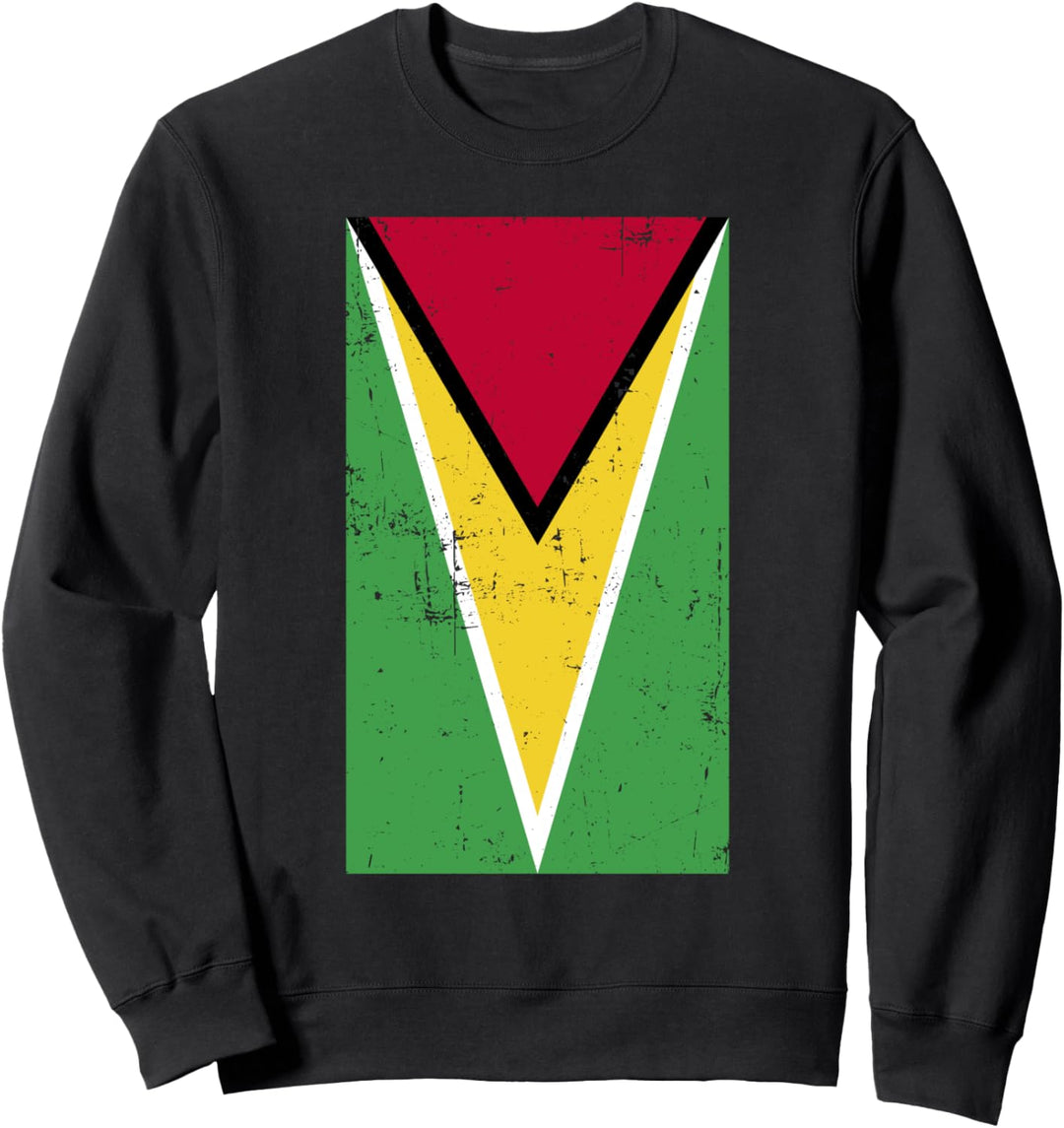 Guyana South America Georgetown Distressed Flag Sweatshirt