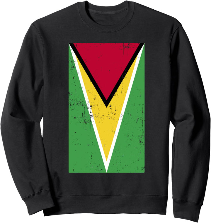 Guyana South America Georgetown Distressed Flag Sweatshirt