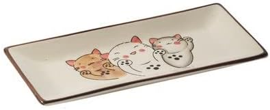 Bowltiful Japanischer Stil Keramik Sushi Servierplatten Rechteckige Sushi Teller (Fortune Cat)