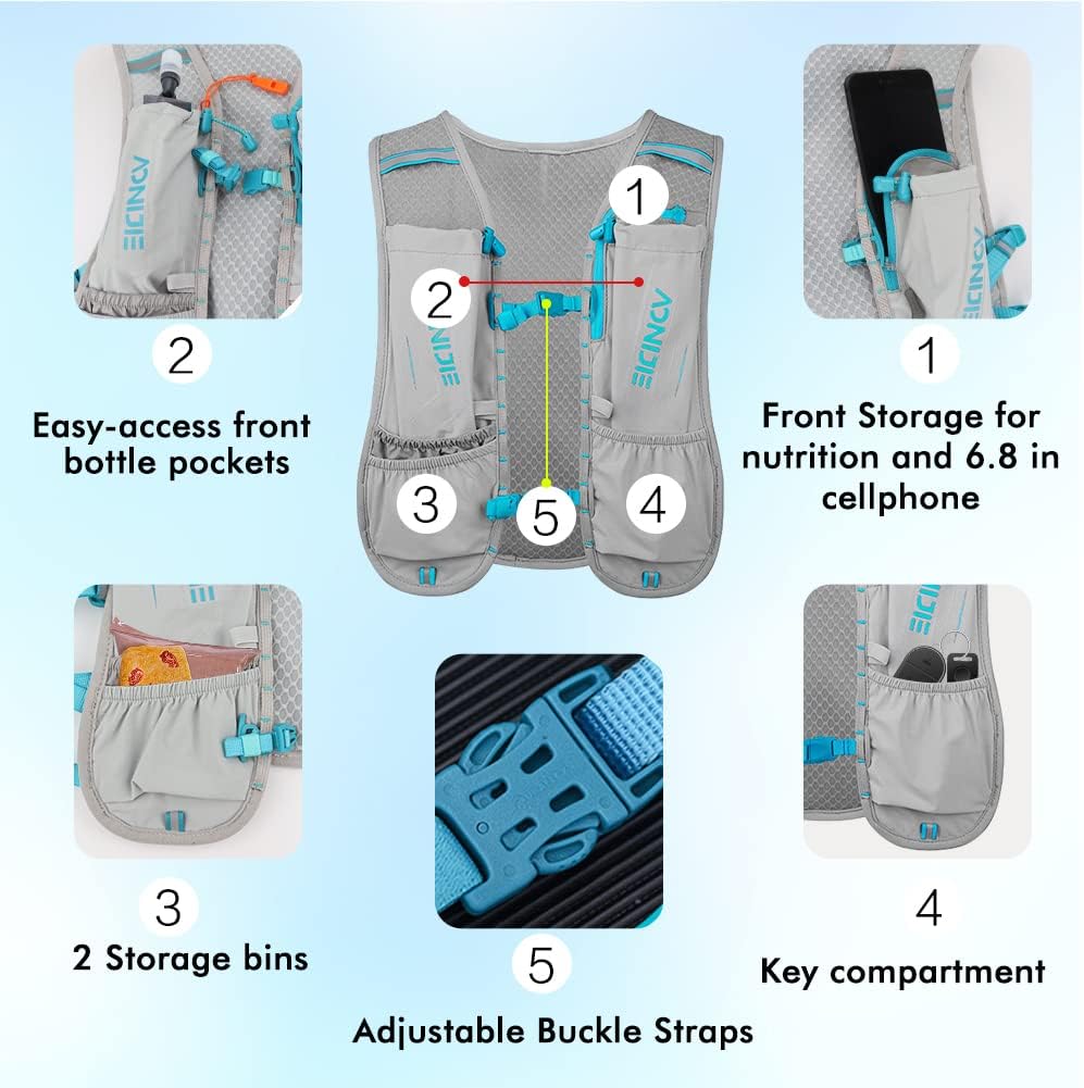 Trinkrucksack, Geila Running Trinkweste, Marathon Trail Running Rucksack, Atmungsaktiver Rucksack Ou
