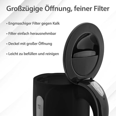 T24 Wasserkocher 0,8 Liter, kabellos, Automatischer Abschaltung Trockenlaufschutz, Leicht (650g), BP