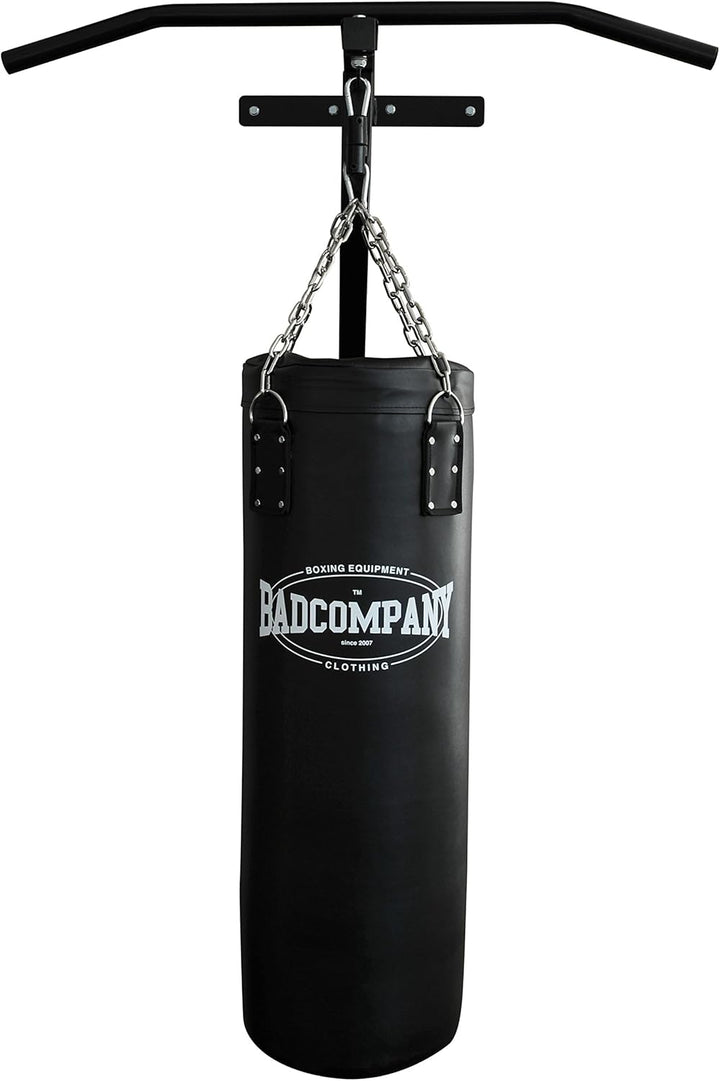 Bad Company Klimmzugstange, Boxsack und Wandhalterung im Set I gefüllter Sandsack 90 x 30 cm (23 kg)