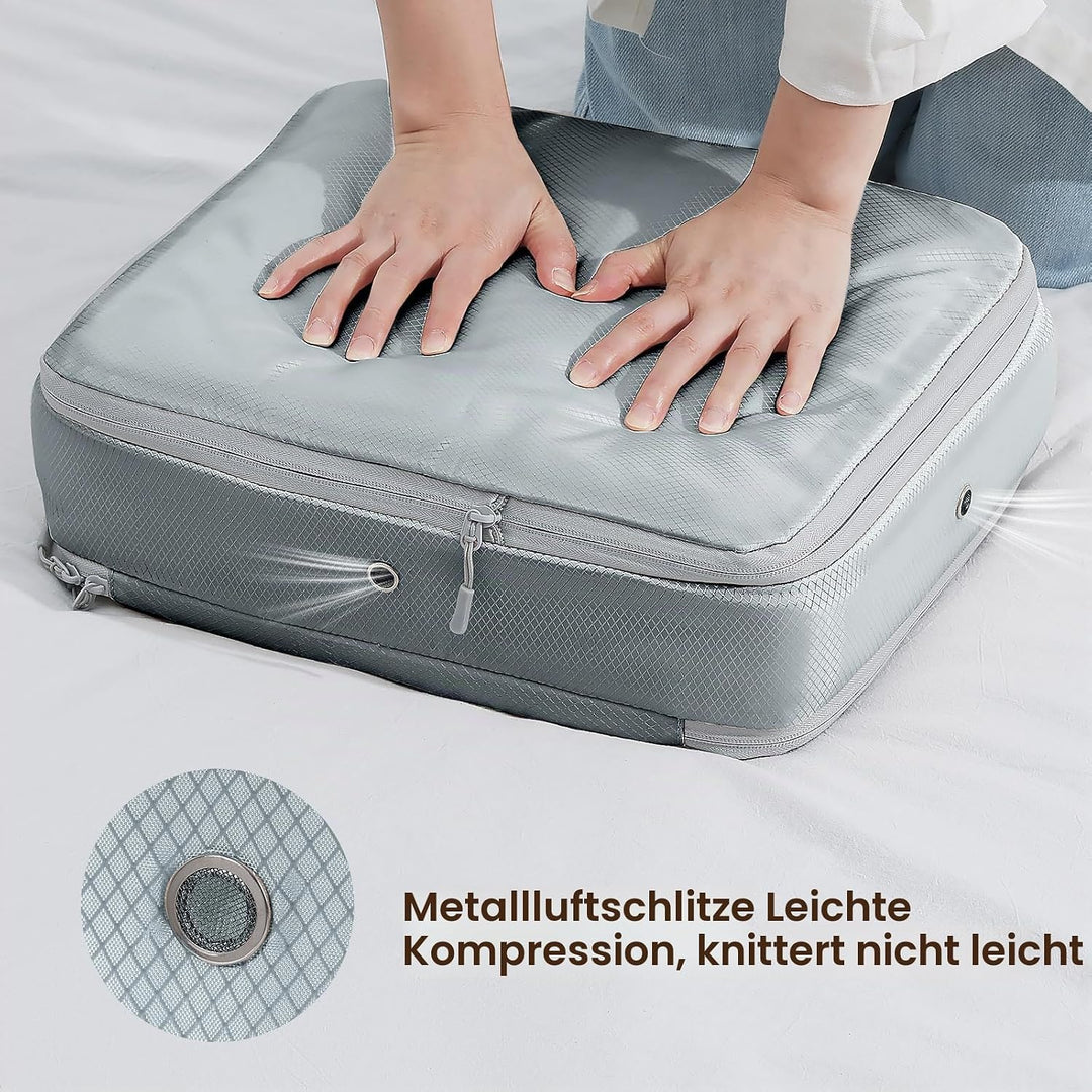 DIMJ Selbstkomprimierender Organizer - Bettwäsche Aufbewahrung, Packing Cubes Compression, Aufbewahr