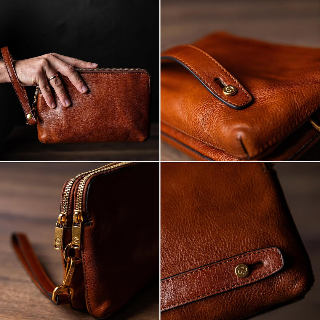 Time Resistance Leder Clutch für Herren – Organizer Tasche für Herren – Handgelenktasche – Aktentasc