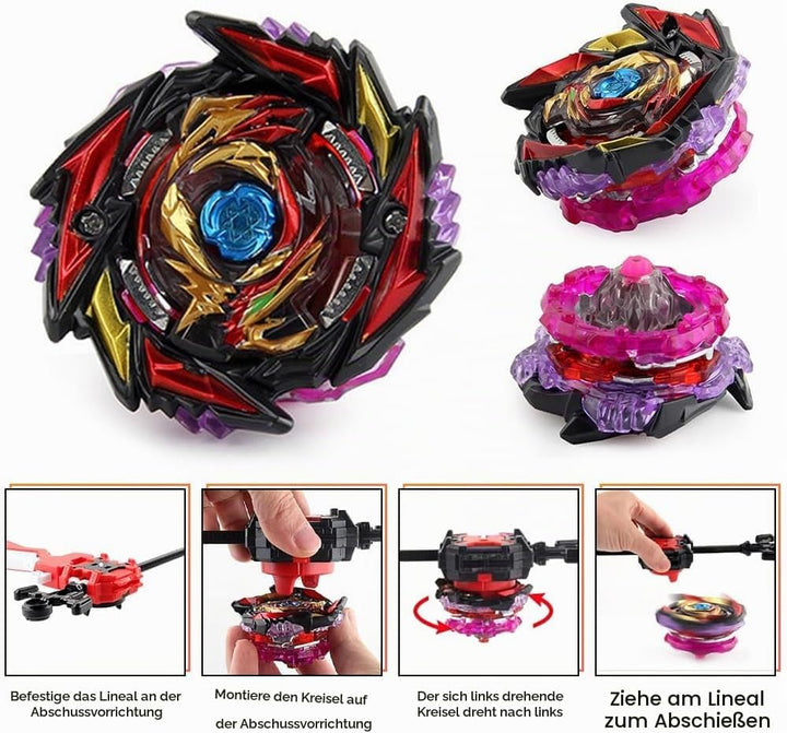 12 in 1 Kampfkreisel Set, Kampfkreisel Koffer mit 3 Bidirektionaler Sender, Bey Burst Turbo Blade Se
