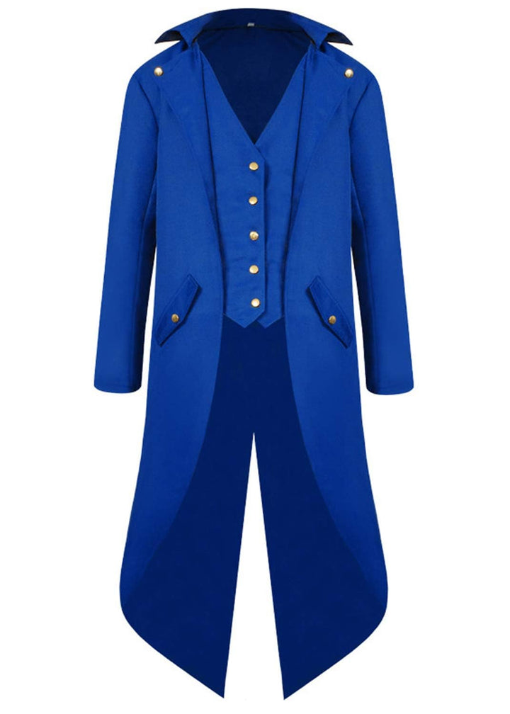 Halloween Mittelalter Viktorianische Jacke Kostüme für Männer, Steampunk Gothic Frack Mantel Uniform