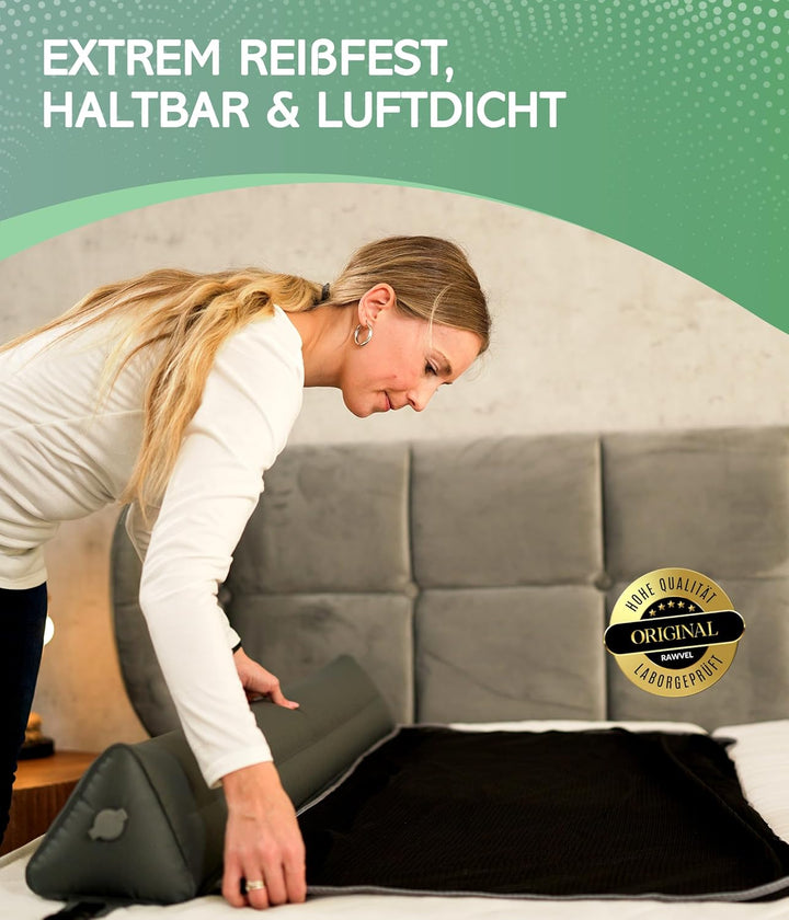 RAWVEL® Rausfallschutz aufblasbar Premium - [NEU 2024] - passend für alle Betten Zuhause & auf Reise