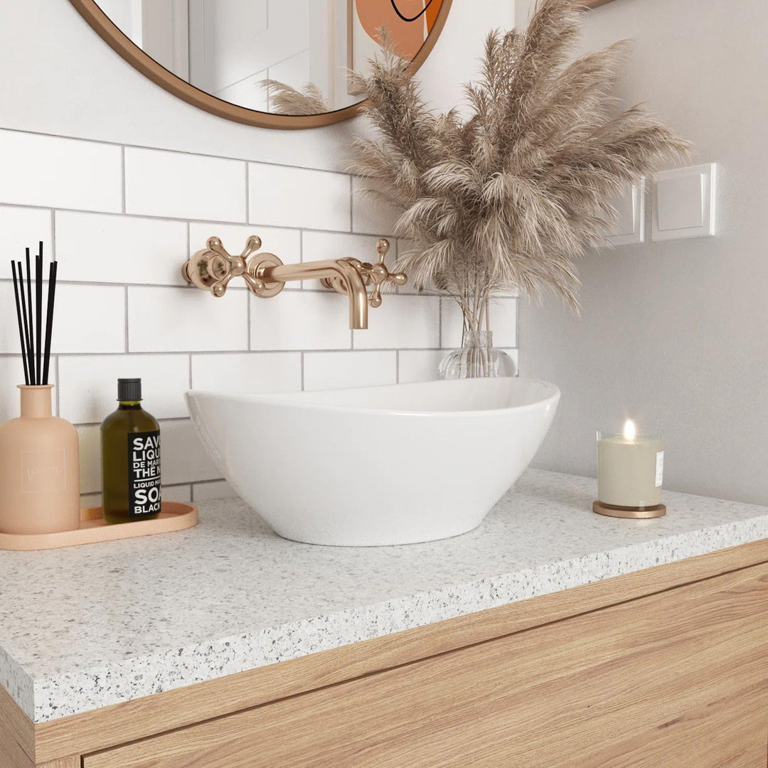 Rea Aufsatzwaschbecken SOFIA WHITE Waschtisch Handwaschbecken Spülbecken Waschschale Waschbecken für