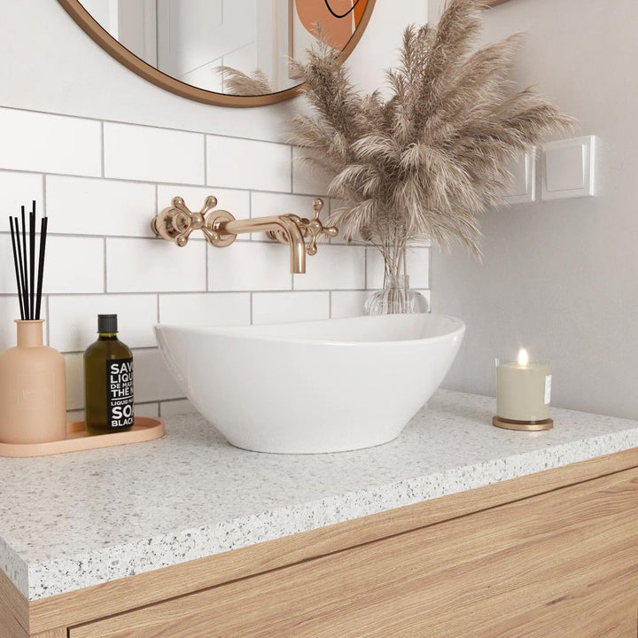 Rea Aufsatzwaschbecken SOFIA WHITE Waschtisch Handwaschbecken Spülbecken Waschschale Waschbecken für