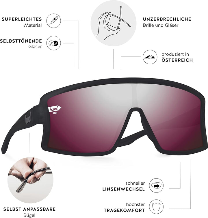 Gloryfy Unisex G21 E-Bike Edition TRF Sonnenbrille, Anthracite, L