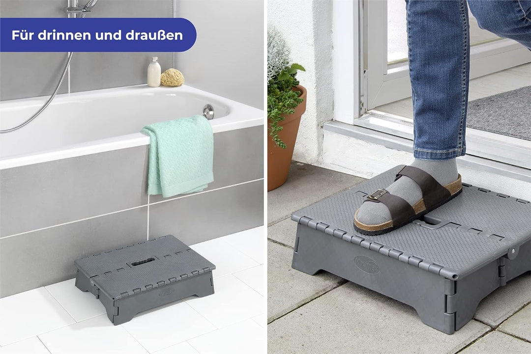 Maximex Klapp-Trittstufe Secura - Hochbelastbare Tritthocker bis 250 kg, Polypropylen, 40 x 10 x 28