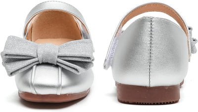 DADAWEN Klein Mädchen Mary Jane Ballerinas Prinzessin Taufschuhe 23 EU Silber, 23 EU Silber