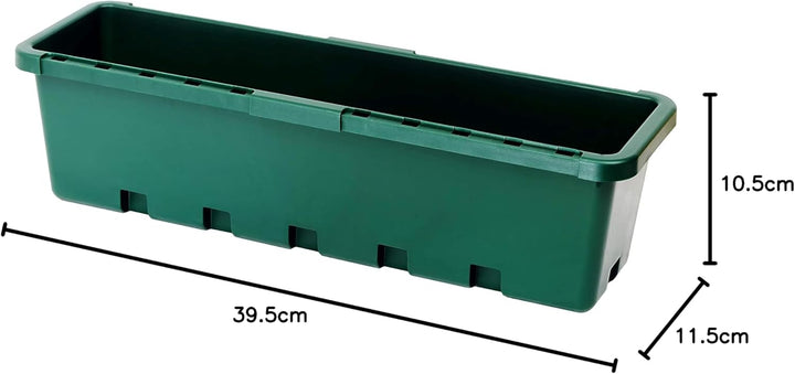 GreenLife Blumenbox 3 Stück Pflanzkasten Blumenkasten Balkonkasten (Grün), Grün