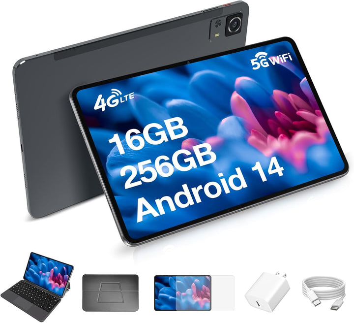 Weelikeit 12 Zoll Tablet mit Tastatur, 4G LTE Tablet mit Dual SIM Steckplatz, 5G WLAN, 2K FHD Androi