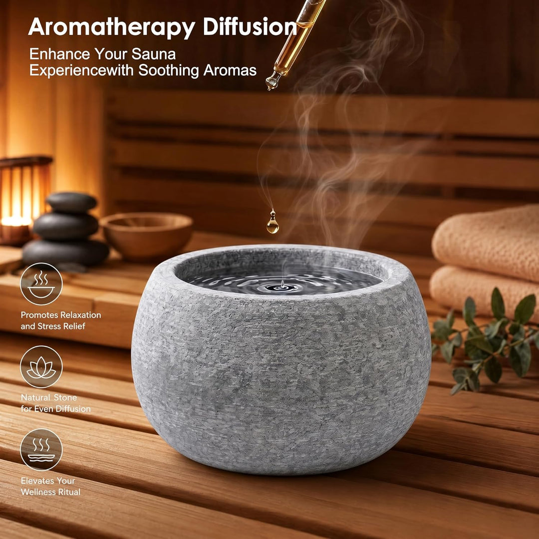 Sauna Aromaschale aus Naturstein 10,5x6 cm – Hitzebeständige Sauna Aufguss Schale für Mentholkristal