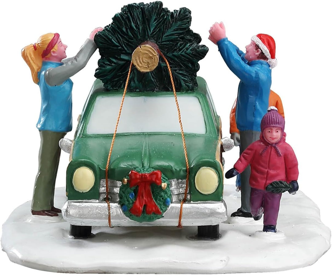 Lemax Jukebox Abzweigzubehör: Weihnachtsbaumtransport, Harz