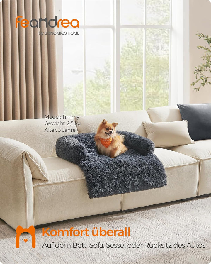 Feandrea FluffyHug Hundebett Plüsch, Hundedecke Sofa, Sofaschutz Hund, Hundekissen, Grösse M, für kl