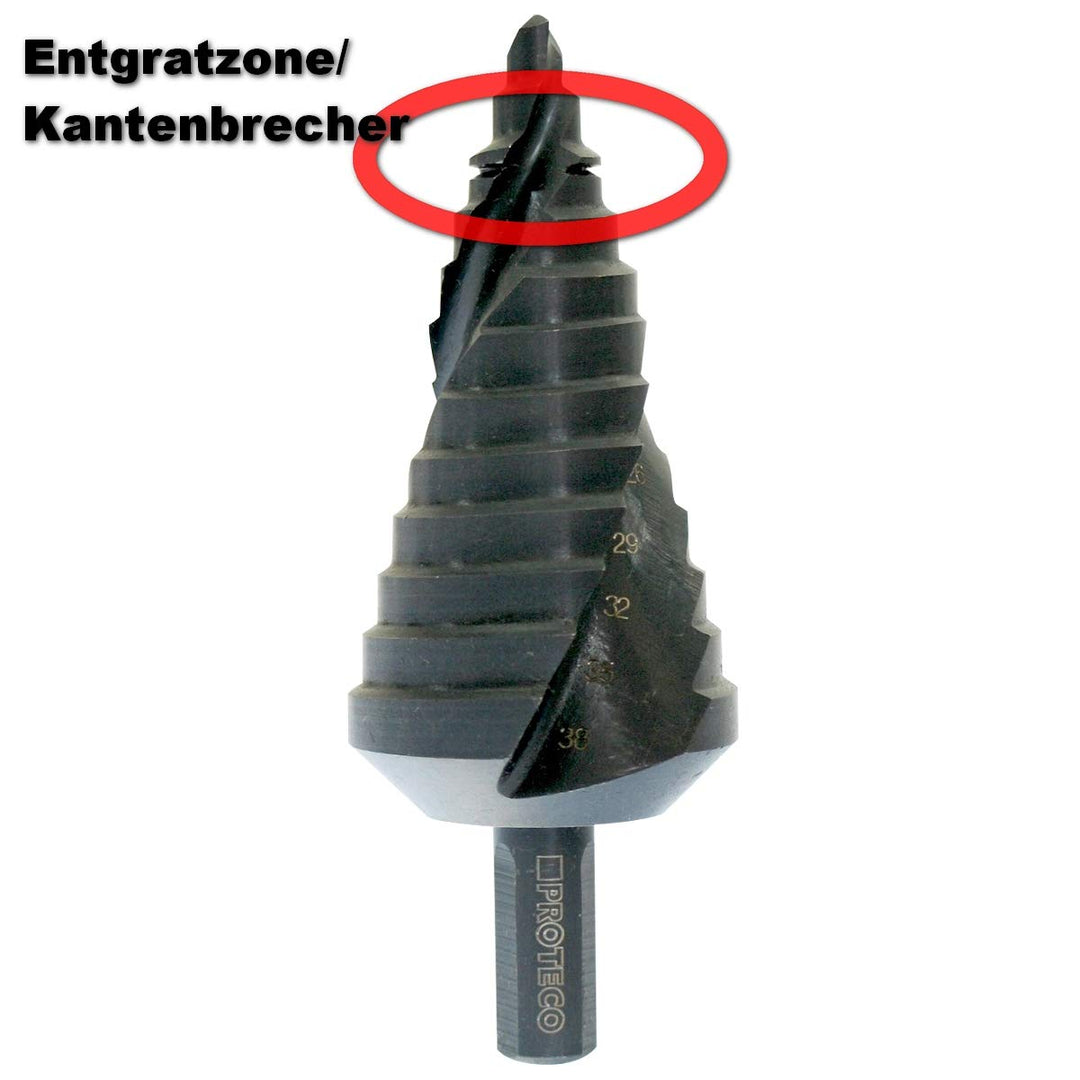 Proteco-Werkzeug® HSS Titan TIN TIAlN Profi Stufenbohrer Schälbohrer Konusbohrer Metallbohrer 6-38 m