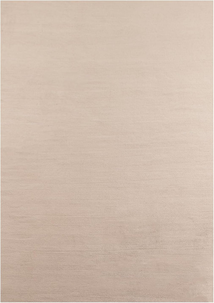 Waschbarer Teppich Wohnzimmer, Kurzflor rutschfest Flauschig Weich, Einfarbig Beige, Felloptik, Supe