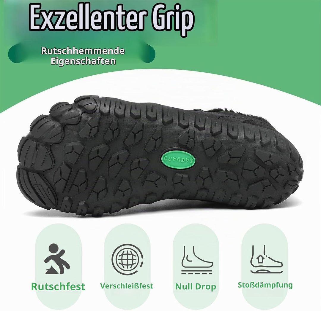 SAGUARO Kinder Winter Barfussschuhe Winterschuhe Warme Gefüttert Wanderschuhe Leicht rutschfest Wint