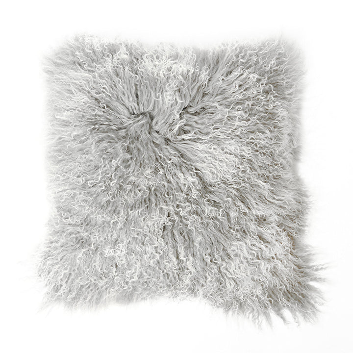 Reissner Lammfelle Tibet Lammfell Kissenbezug langflorig 30x30cm JAY105 Farbe Silber grau (Tops) Jay