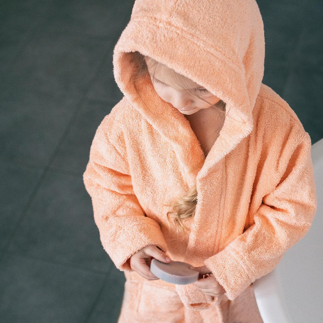 Ehrenkind® Bademantel Kinder mit Kapuze 100% Bio-Baumwolle | Kinderbademantel | Junge Mädchen 98-104