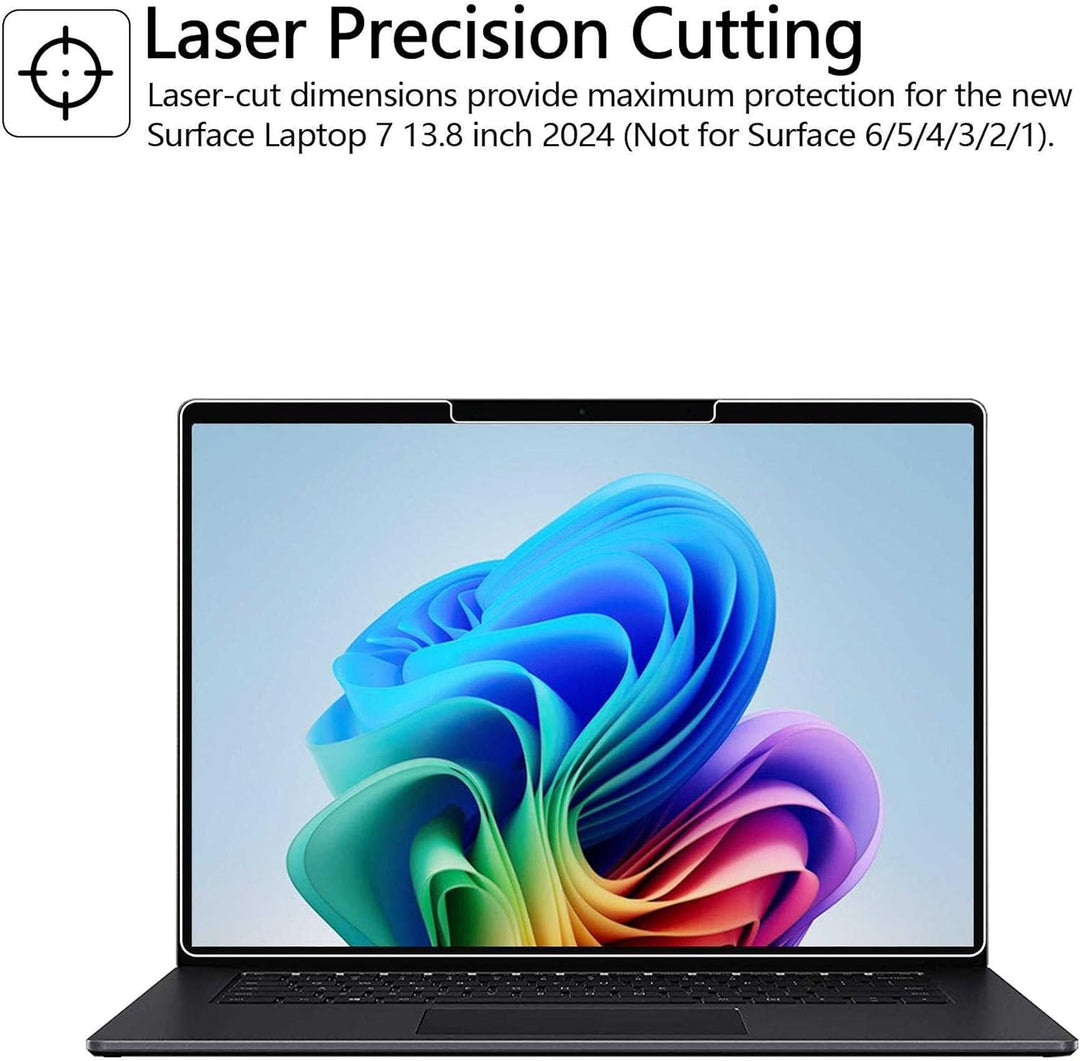 MEGOO AmorShield Displayschutzfolie für Surface Laptop 13 Zoll (2025), gehärtetes Glas, [9H+ Militär
