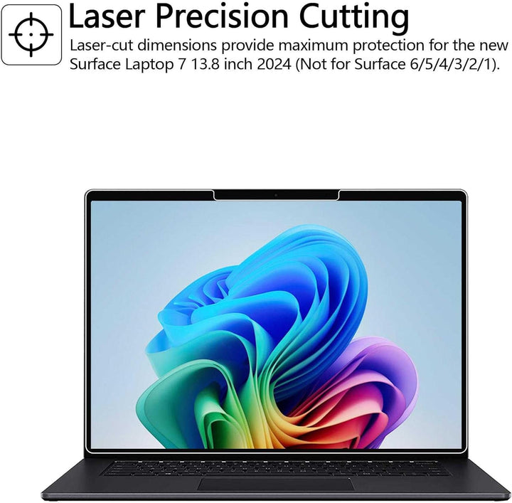 MEGOO AmorShield Displayschutzfolie für Surface Laptop 13 Zoll (2025), gehärtetes Glas, [9H+ Militär