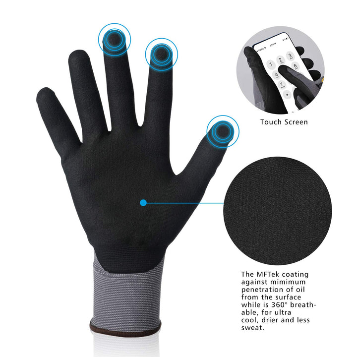 Arbeitshandschuhe - HPHST SF001TS Handschuhe 12 Paar Montagehandschuhe für Damen und Herren Gloves E