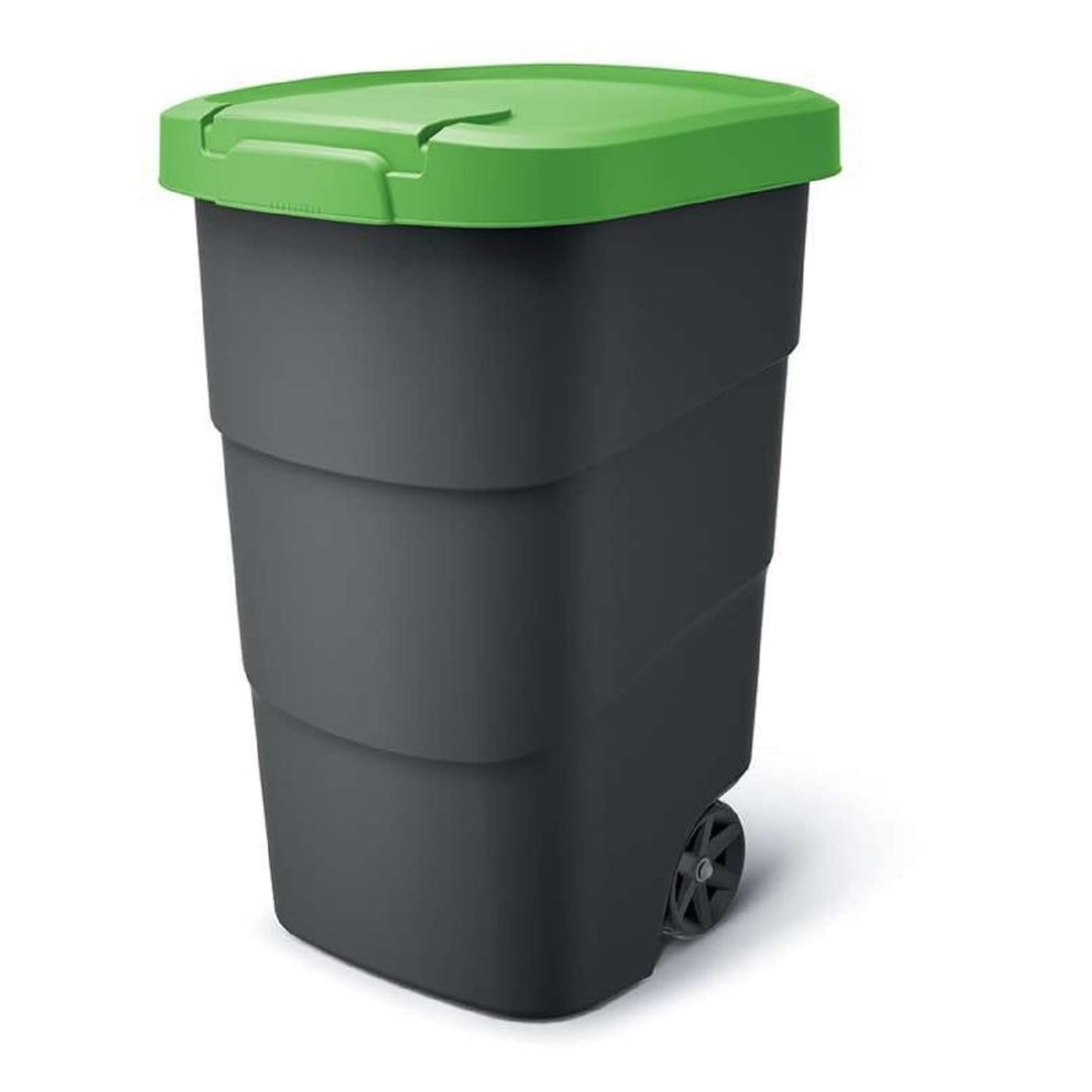 Prosperplast Wheeler 110L Müllbehälter mit Rädern und Deckel Mülltonne Müllgrossbehälter Grossmüllto
