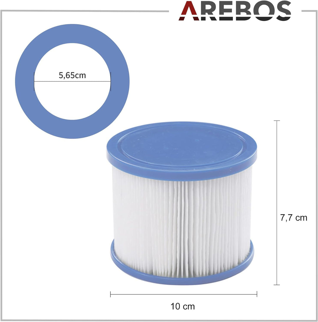 Arebos Filterkartusche Spa Whirlpool | Poolfilter kompatibel Spa Pools | Ersatz Filter aufblasbare P