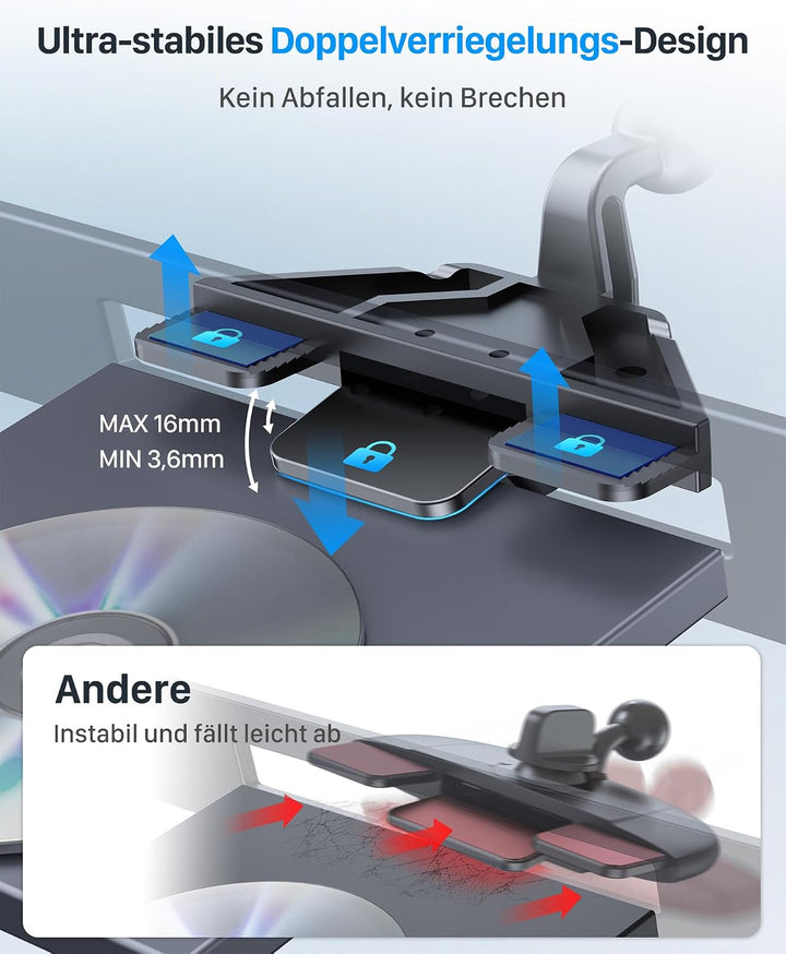 YOSH Magnetische Auto-Handyhalterung für MagSafe, CD-Schlitz, N52 Magnets | Sicherer CD-Slot-Clip mi
