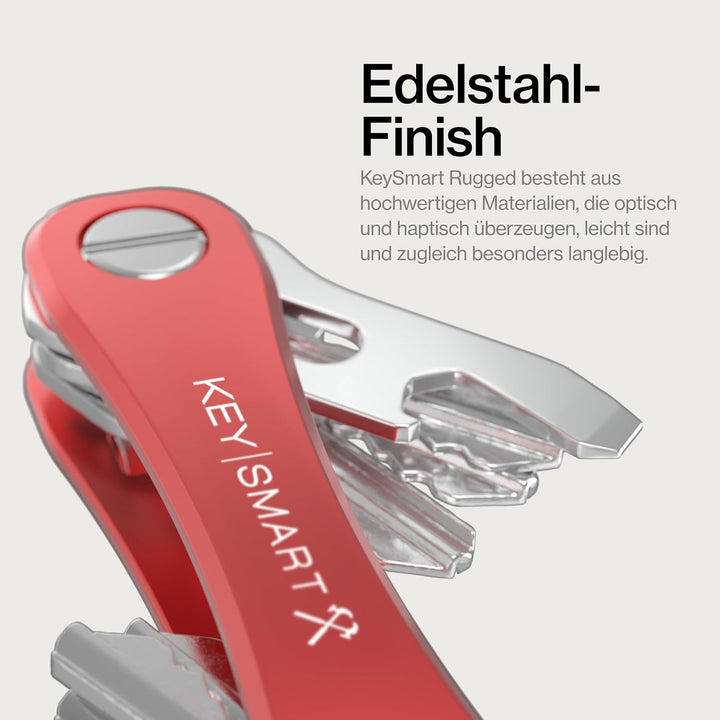 KeySmart Rugged - Multi-Tool Schlüsselhalter mit dem Flaschenöffner und Taschen Clip (bis zu 14 Schl
