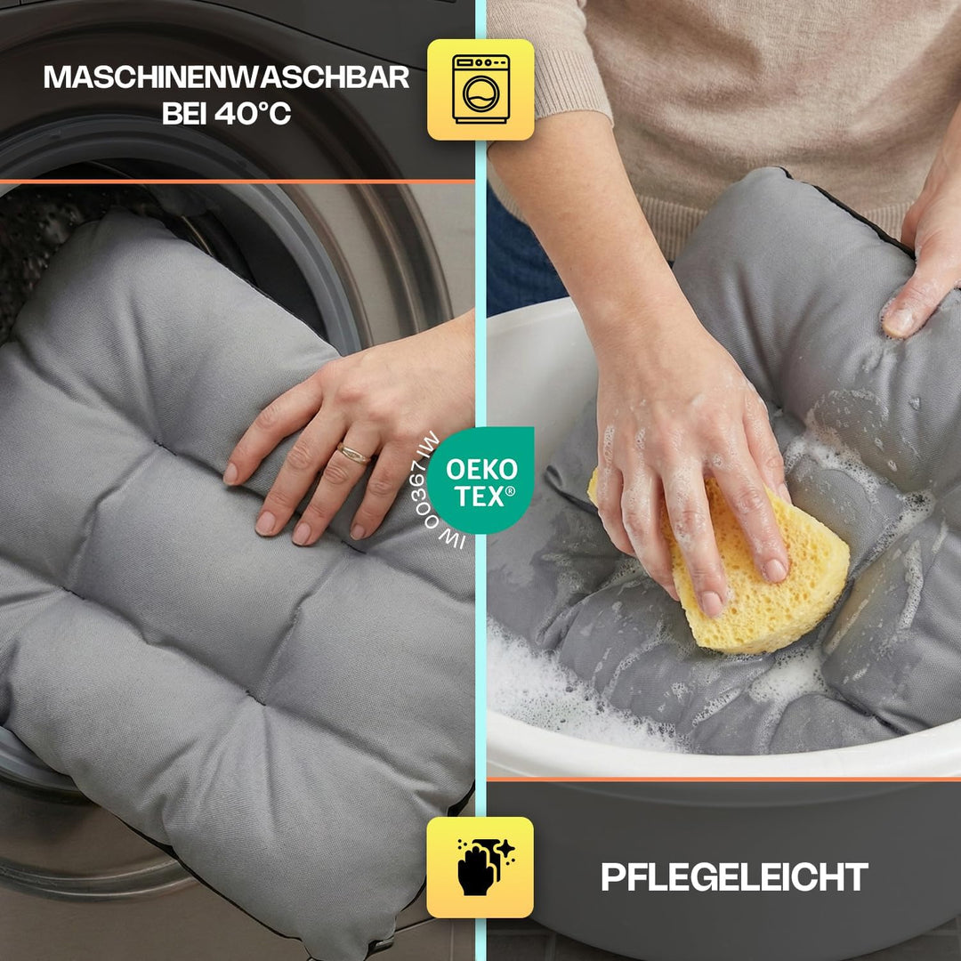 SuperKissen24. Stuhlkissen Sitzkissen für stühle - 6er Set 45x45 cm - Outdoor und Indoor - grün 6er