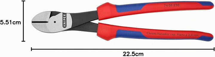 Knipex Kraft-Seitenschneider schwarz atramentiert, mit Mehrkomponenten-Hüllen 250 mm 74 02 250 atram