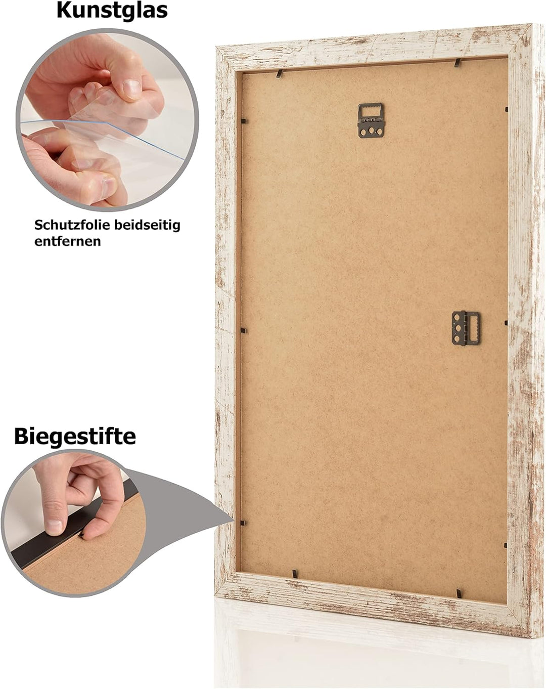 Stallmann Design Bilderrahmen 70x100 cm vintage Holz mit Acrylglas Rahmen-Breite 20mm Posterrahmen W