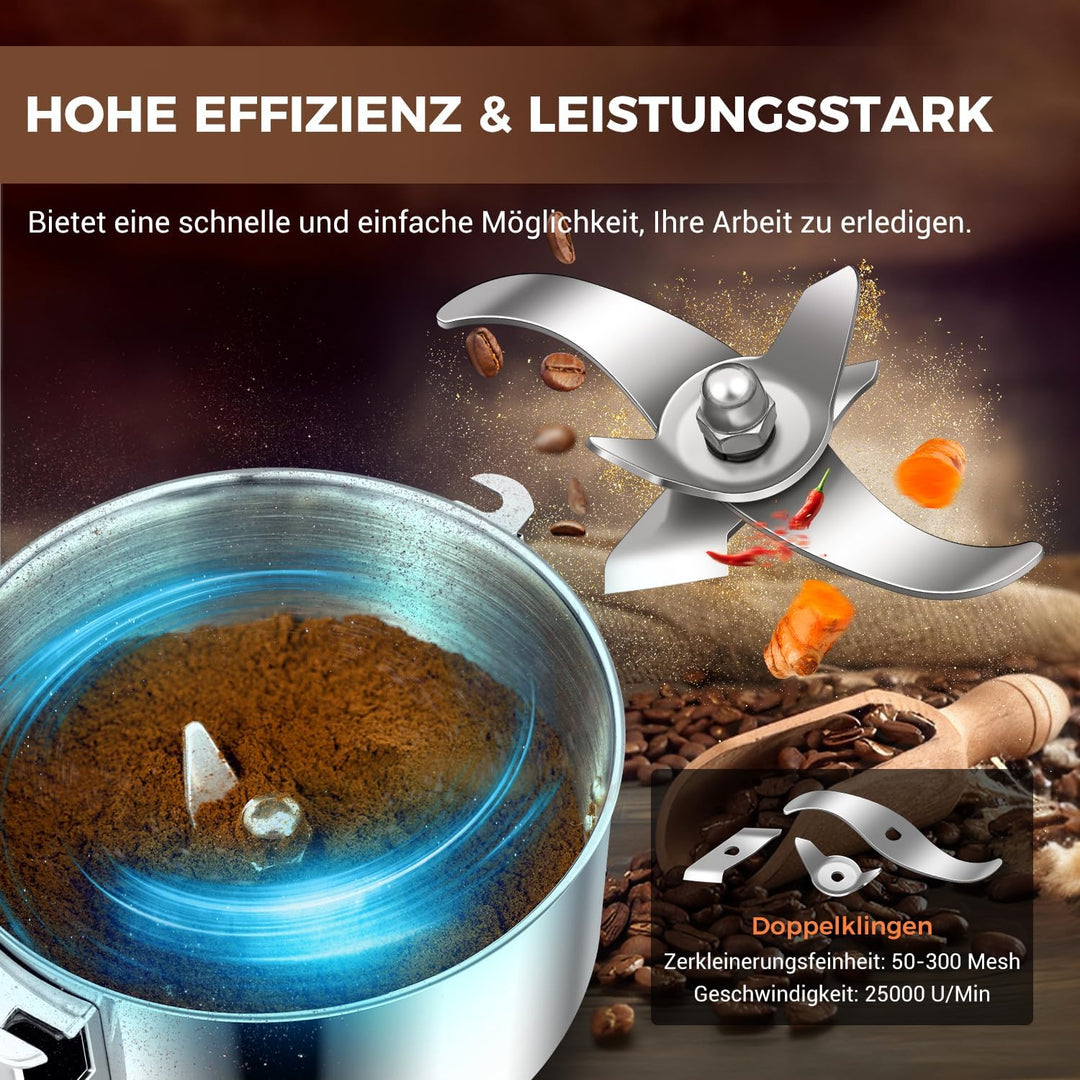 Elektrische Getreidemühle Mühle, 200g Kommerzielle Gewürzmühle 800W Edelstahl Pulverisator Trockenma