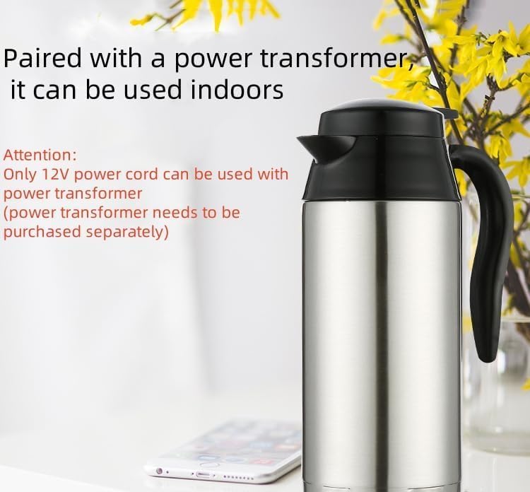 750ml Auto Wasserkocher 12V Reisewasserkocher Edelstahl, Elektrischer Wasserkocher für Heisswasser K