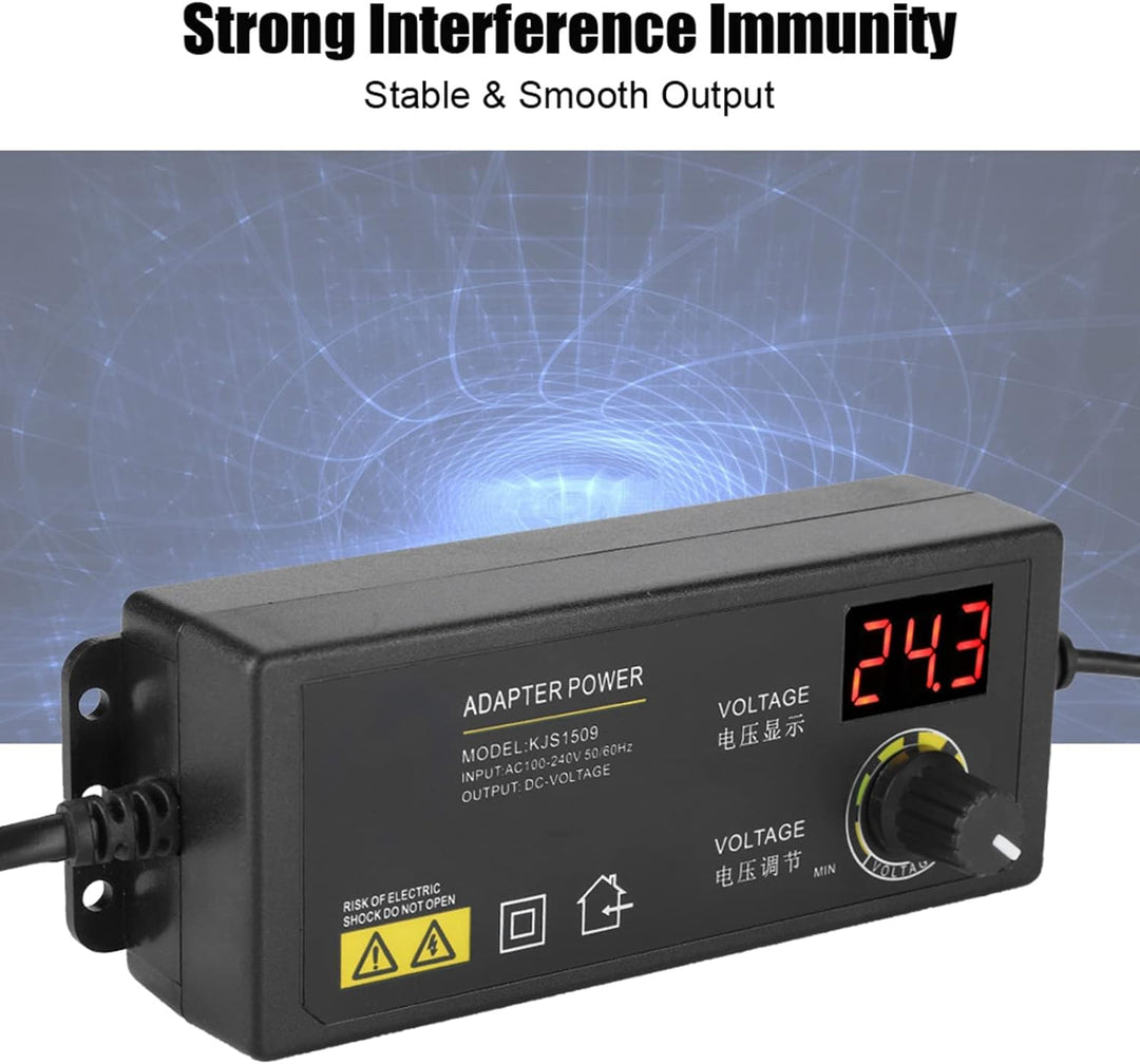 Einstellbares Netzteil,3-36V Weitbereich AC DC Stromadapter mit Digitalanzeige Anti-Interferenz 60W