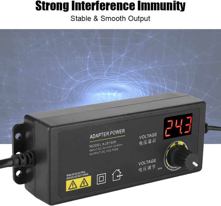 Einstellbares Netzteil,3-36V Weitbereich AC DC Stromadapter mit Digitalanzeige Anti-Interferenz 60W