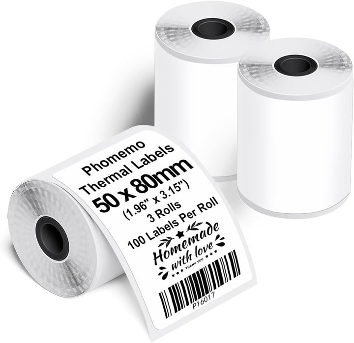 Phomemo M110/M200/M220/M221/M120 Selbstklebende Etiketten, 1.97"x3.15"(50x80mm) Thermoetiketten papi