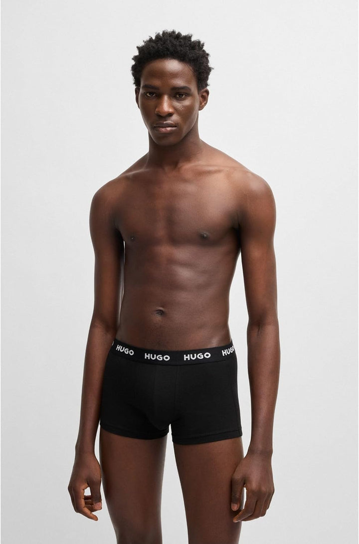 HUGO Herren Trunk Triplet Pack Dreier-Pack eng anliegende Boxershorts aus Stretch-Baumwolle mit kurz
